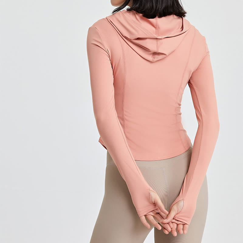 Olivenorma Maglie da allenamento a maniche lunghe, top da yoga con cerniera, felpe con cappuccio e giacca - image 15