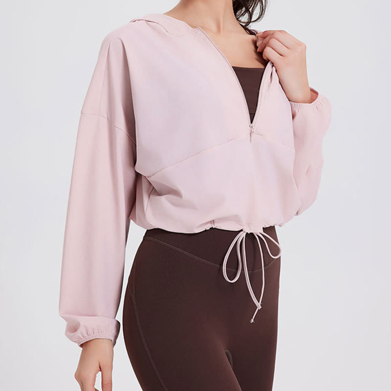 Olivenorma - Felpa con cappuccio sportiva con cerniera e protezione solare da donna, ideale per yoga e allenamento - image 12