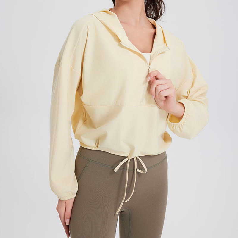 Olivenorma - Felpa con cappuccio sportiva con cerniera e protezione solare da donna, ideale per yoga e allenamento - image 1