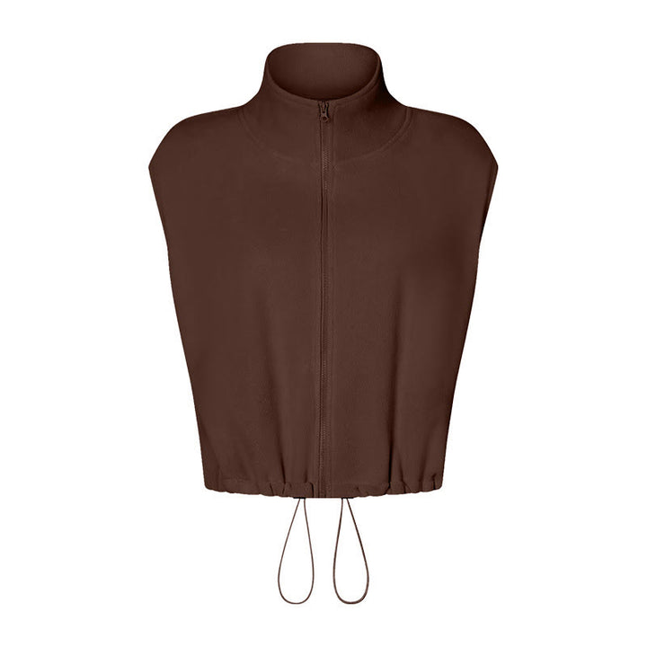 Olivenorma Giacca sportiva con cappuccio e zip intera senza maniche per allenamento e yoga - image 12