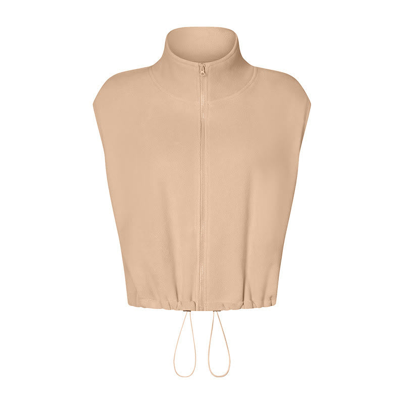 Olivenorma Giacca sportiva con cappuccio e zip intera senza maniche per allenamento e yoga - image 7