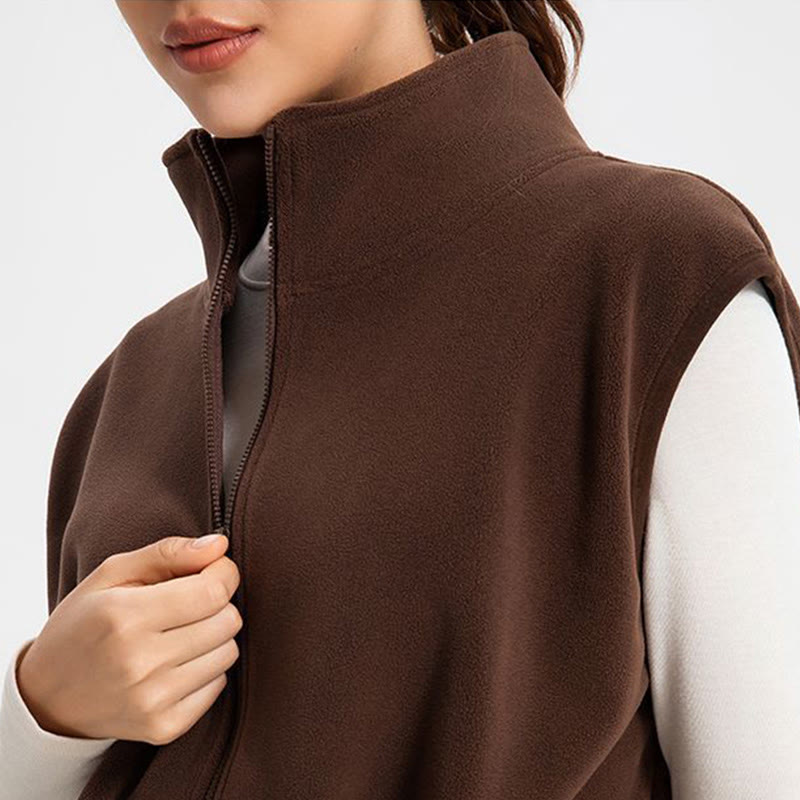 Olivenorma Giacca sportiva con cappuccio e zip intera senza maniche per allenamento e yoga - image 14