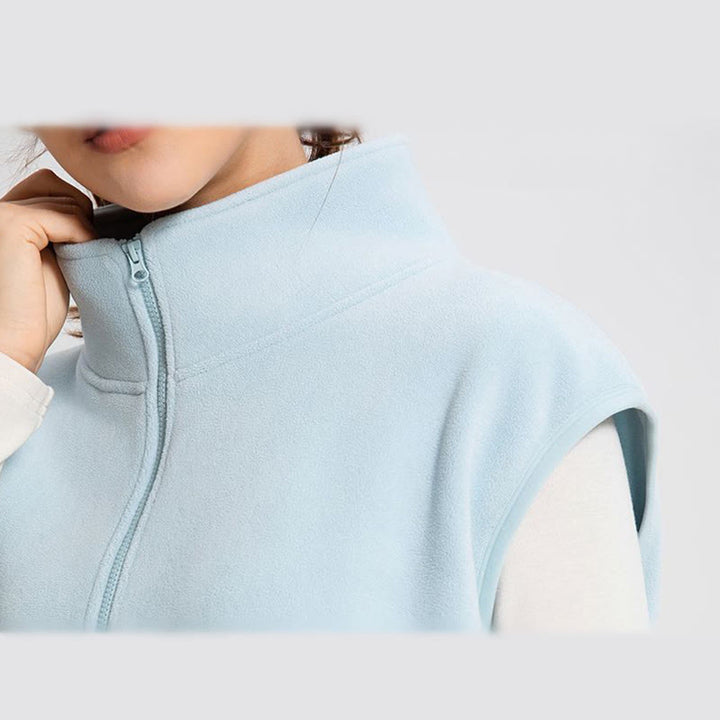 Olivenorma Giacca sportiva con cappuccio e zip intera senza maniche per allenamento e yoga - image 5