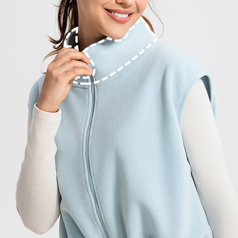 Olivenorma Giacca sportiva con cappuccio e zip intera senza maniche per allenamento e yoga - image 2