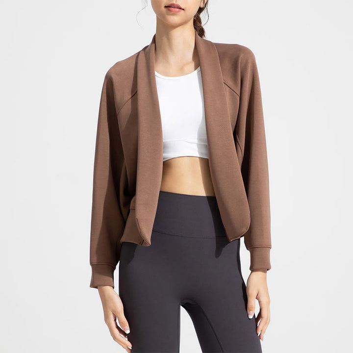 Olivenorma - Cardigan con maniche lunghe e morbida giacca aperta sul davanti, per meditazione e yoga - image 1