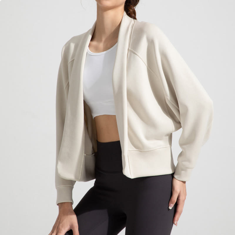 Olivenorma - Cardigan con maniche lunghe e morbida giacca aperta sul davanti, per meditazione e yoga - image 5