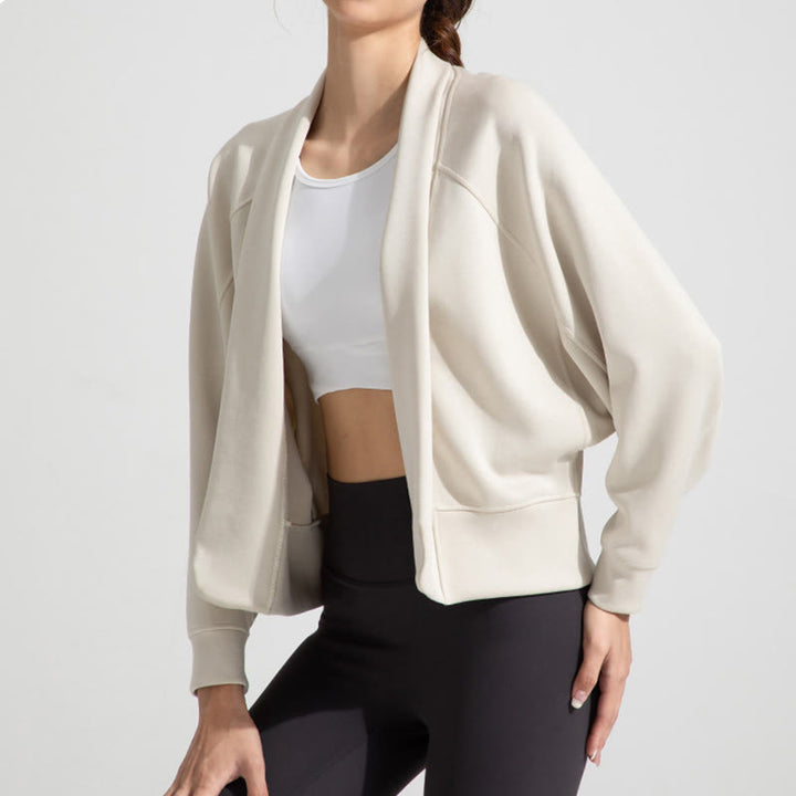 Olivenorma - Cardigan con maniche lunghe e morbida giacca aperta sul davanti, per meditazione e yoga - image 5