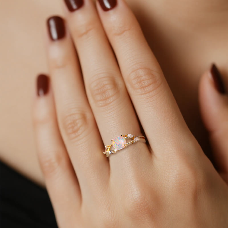 Anello Olivenorma Helios Opal con vite dorata - image 1