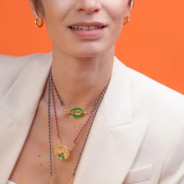 Olivenorma - Collana con ciondolo tribale portafortuna dei tarocchi girevole e corda intrecciata - image 2