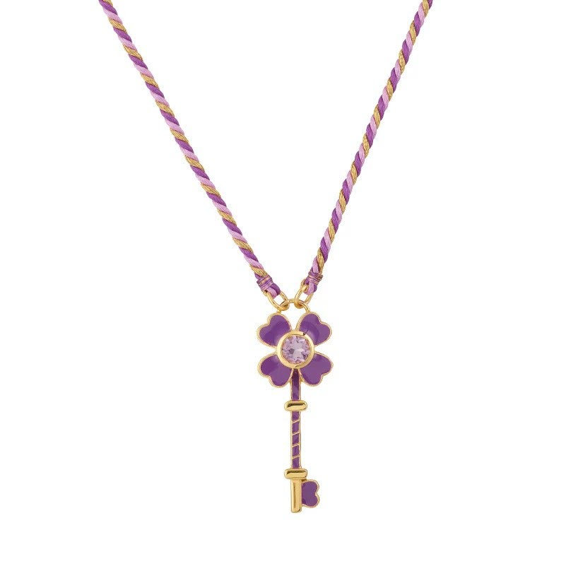 Olivenorma Collana con ciondolo tribale con mano di Hamsa e occhio malvagio, con corda intrecciata e tarocchi - Purple Cloved-Key - image 10