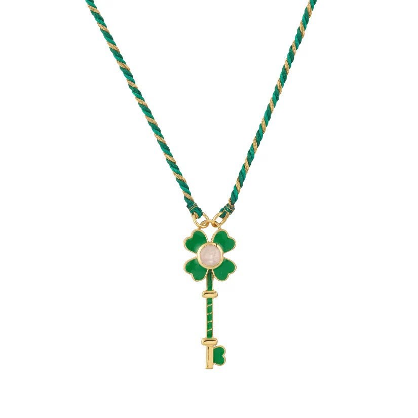 Olivenorma Collana con ciondolo tribale con mano di Hamsa e occhio malvagio, con corda intrecciata e tarocchi - Chiave verde garofano - image 11