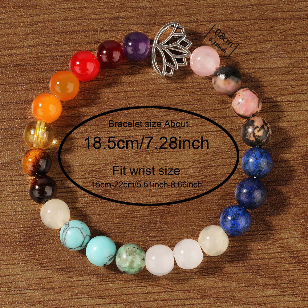 Bracciale con pietre preziose curative per la meditazione del loto Olivenorma 7 Chakra - image 4