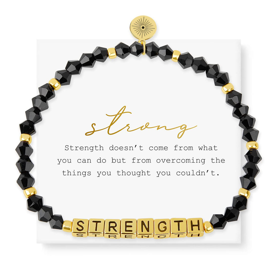 Olivenorma GIRL POWER - Braccialetto con perline e pietre preziose, parole significative e fatti - FORZA (Ossidiana) - image 11