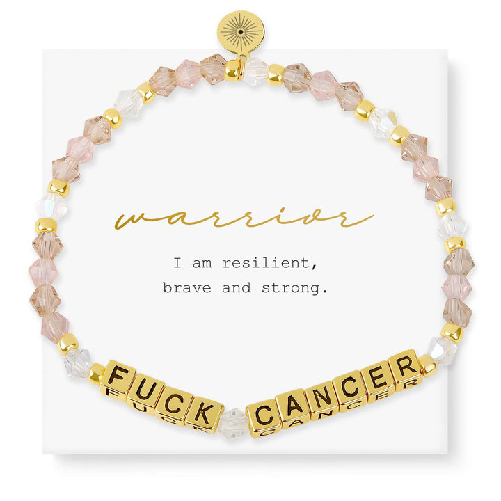 Olivenorma GIRL POWER - Braccialetto con perline e pietre preziose, parole significative e fatti - F**K CANCER (Rose Quartz) - image 7