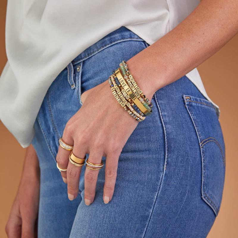 Olivenorma GIRL POWER - Braccialetto con perline e pietre preziose, parole significative e fatti - image 23