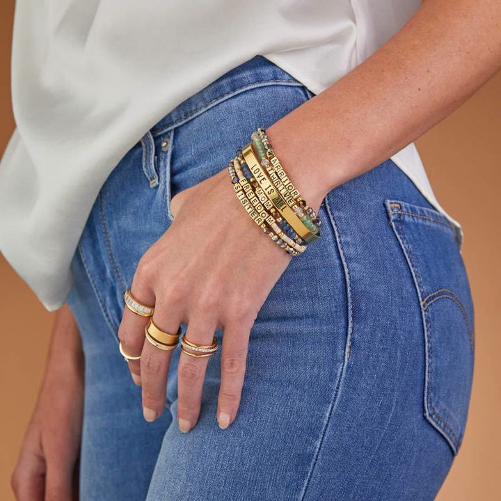 Olivenorma GIRL POWER - Braccialetto con perline e pietre preziose, parole significative e fatti - image 23