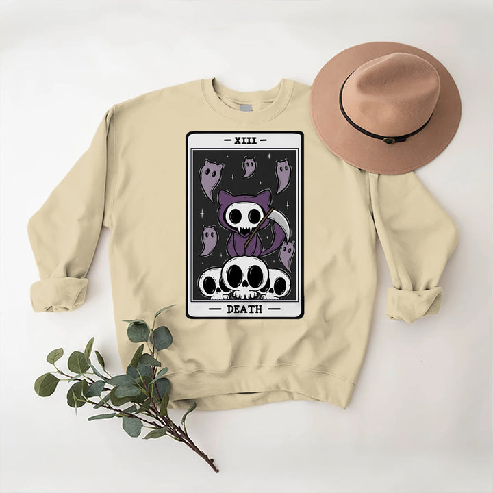 Olivenorma DEATH Scheletro Fantasmi Tarocchi Maglietta a maniche lunghe Felpa in pile - image 10