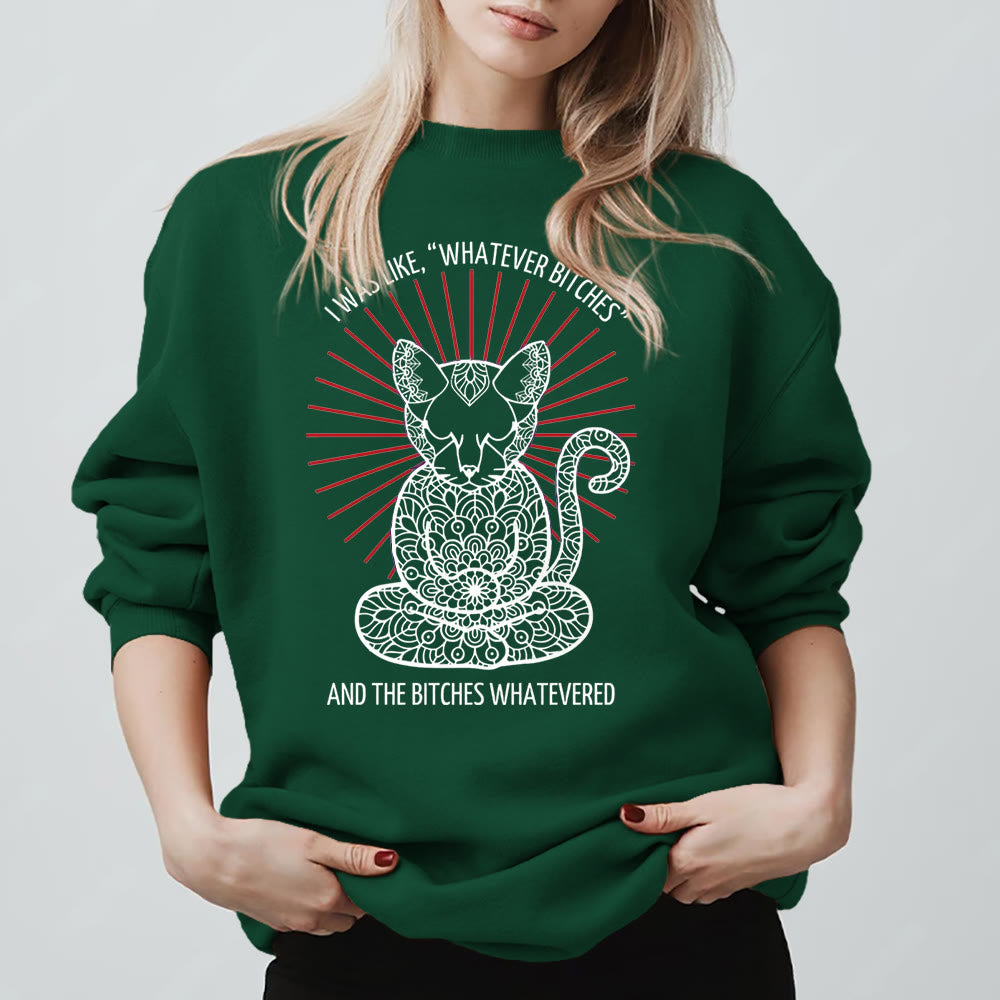 Olivenorma WHATEVER BIT*HES Meditazione Spirituale Felpa girocollo a maniche lunghe - Verde - 2XL - image 13