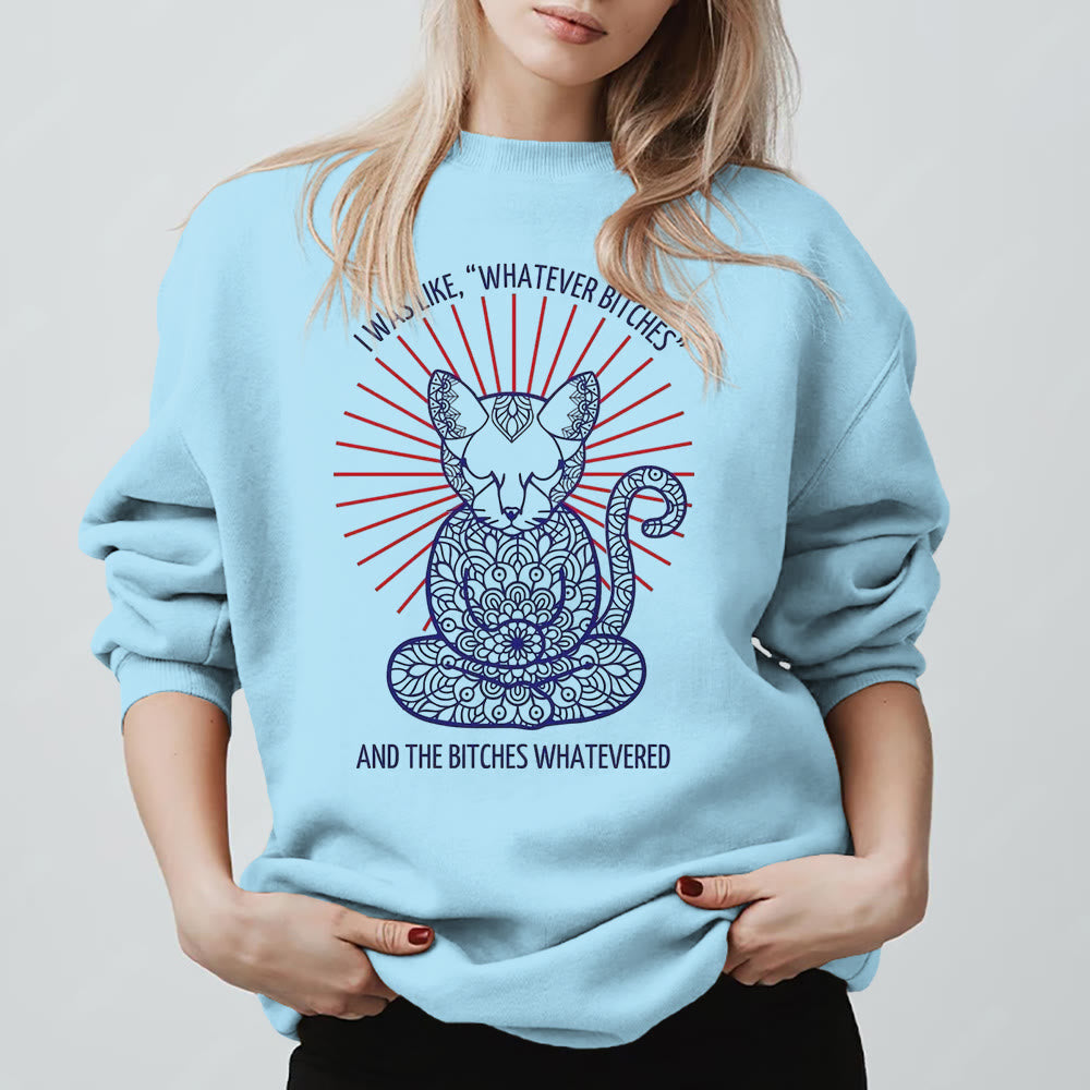 Olivenorma WHATEVER BIT*HES Meditazione Spirituale Felpa girocollo a maniche lunghe - Blu - 2XL - image 15