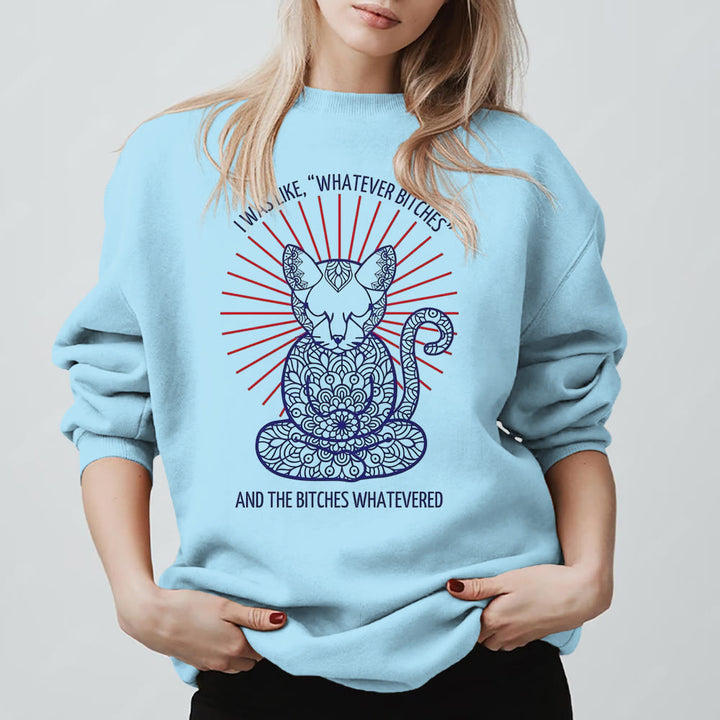 Olivenorma WHATEVER BIT*HES Meditazione Spirituale Felpa girocollo a maniche lunghe - Blu - 2XL - image 15