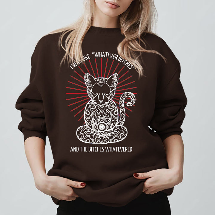 Olivenorma WHATEVER BIT*HES Meditazione Spirituale Felpa girocollo a maniche lunghe - Marrone - 2XL - image 9
