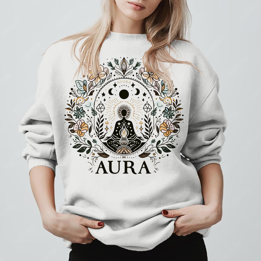 Felpa con cappuccio e scollo rotondo in pile a maniche lunghe Olivenorma AURA Meditation - Bianco - 2XL - image 0