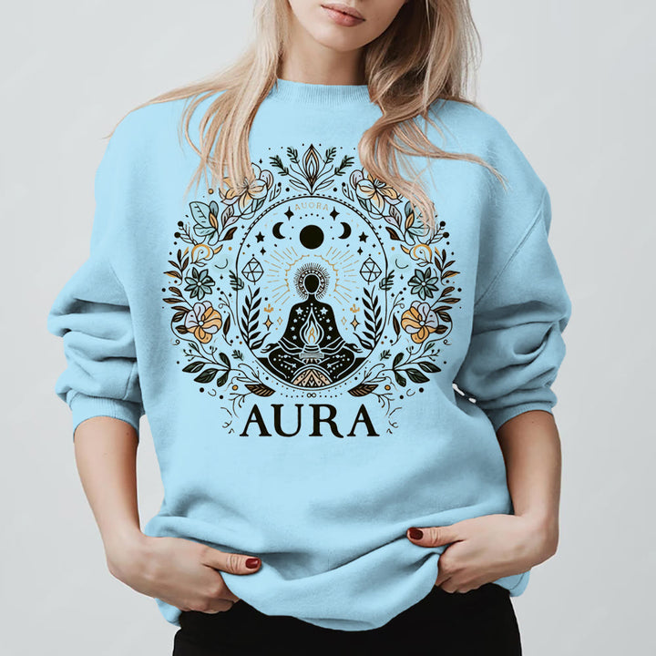 Felpa con cappuccio e scollo rotondo in pile a maniche lunghe Olivenorma AURA Meditation - Blu - 2XL - image 7