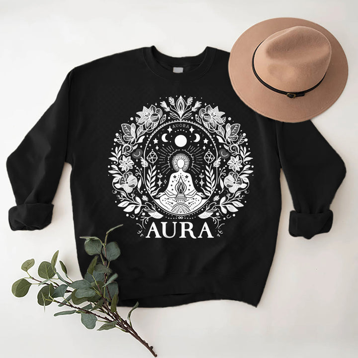 Felpa con cappuccio e scollo rotondo in pile a maniche lunghe Olivenorma AURA Meditation - image 14