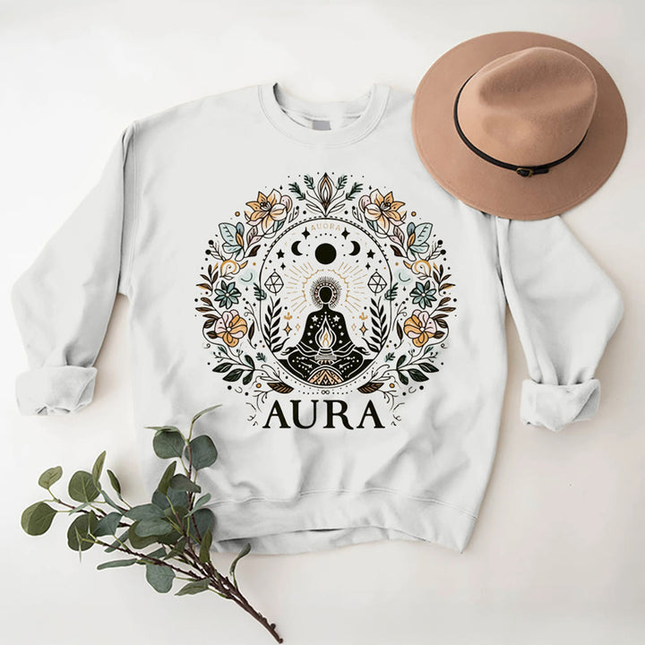 Felpa con cappuccio e scollo rotondo in pile a maniche lunghe Olivenorma AURA Meditation - image 1