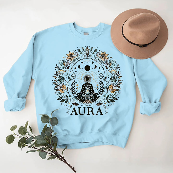 Felpa con cappuccio e scollo rotondo in pile a maniche lunghe Olivenorma AURA Meditation - image 8