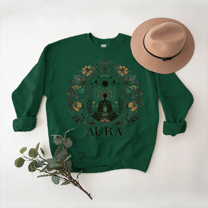 Felpa con cappuccio e scollo rotondo in pile a maniche lunghe Olivenorma AURA Meditation - image 12