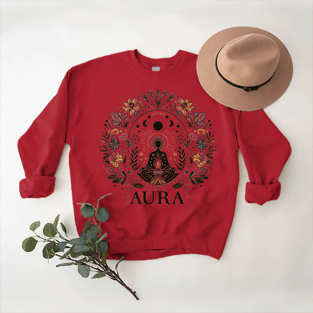 Felpa con cappuccio e scollo rotondo in pile a maniche lunghe Olivenorma AURA Meditation - image 10