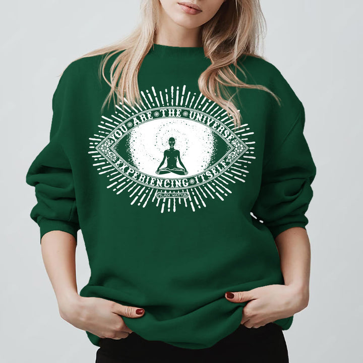 Olivenorma TU SEI L'UNIVERSO... Felpa in pile con motto spirituale - Verde - 2XL - image 13