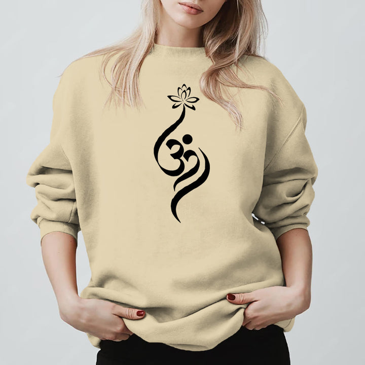 Felpa leggera in pile Olivenorma con simbolo OM e meditazione spirituale sul loto - Giallo chiaro - 2XL - image 12