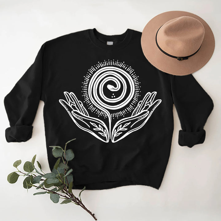 Olivenorma Spiritual Growth Spiral Tee Felpa girocollo a maniche lunghe e ampia - image 6