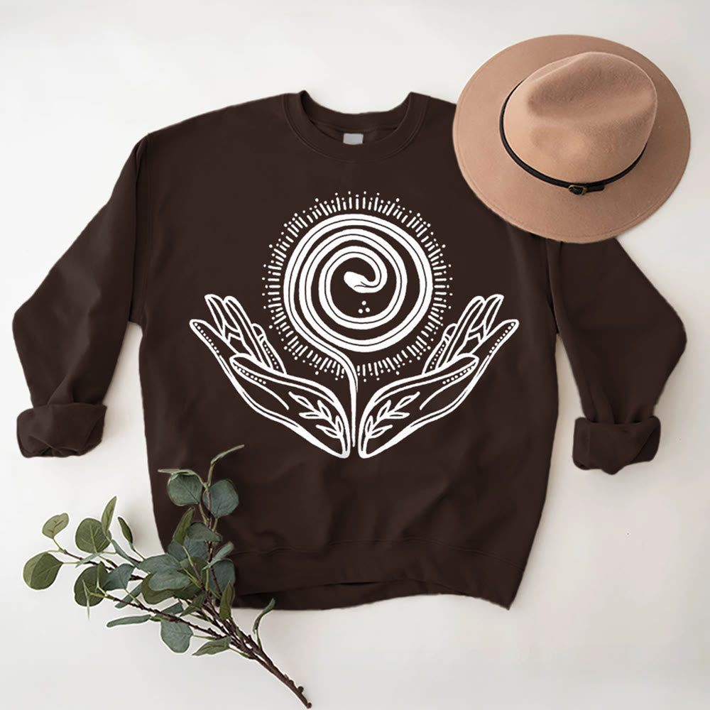 Olivenorma Spiritual Growth Spiral Tee Felpa girocollo a maniche lunghe e ampia - image 10