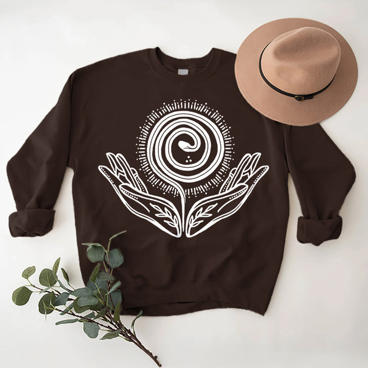 Olivenorma Spiritual Growth Spiral Tee Felpa girocollo a maniche lunghe e ampia - image 10