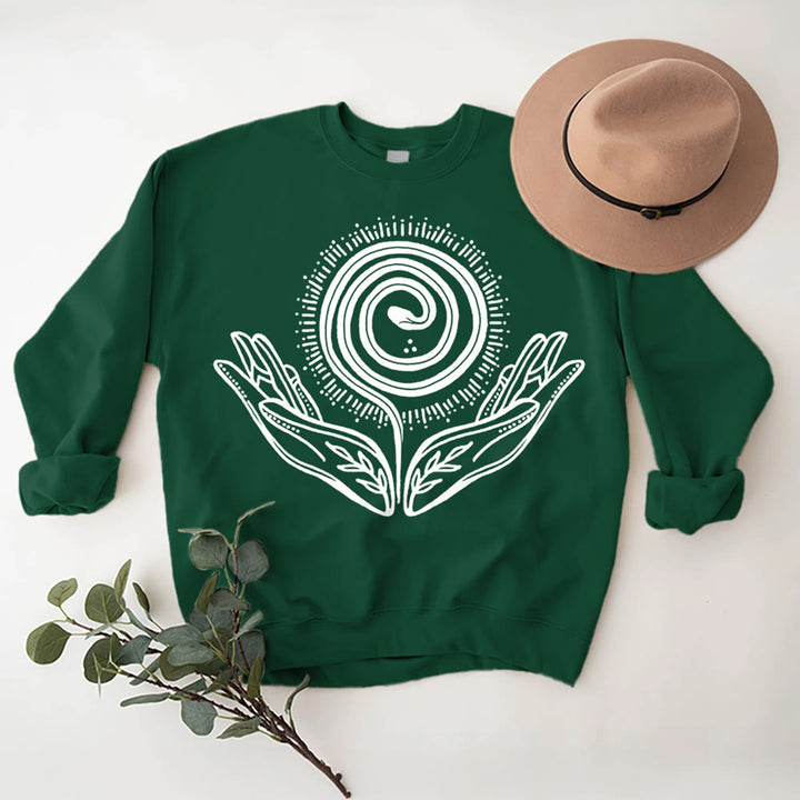 Olivenorma Spiritual Growth Spiral Tee Felpa girocollo a maniche lunghe e ampia - image 14