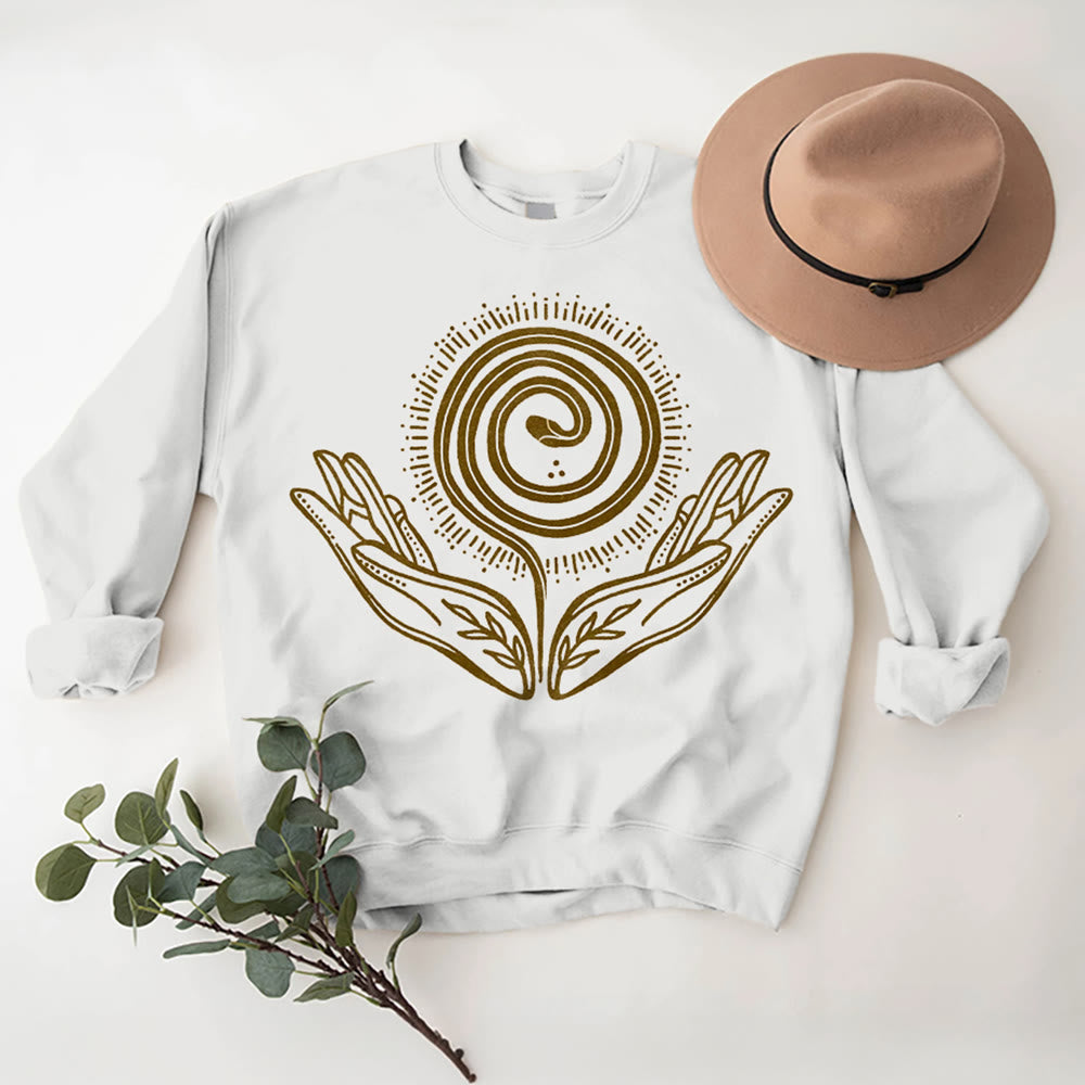 Olivenorma Spiritual Growth Spiral Tee Felpa girocollo a maniche lunghe e ampia - image 4