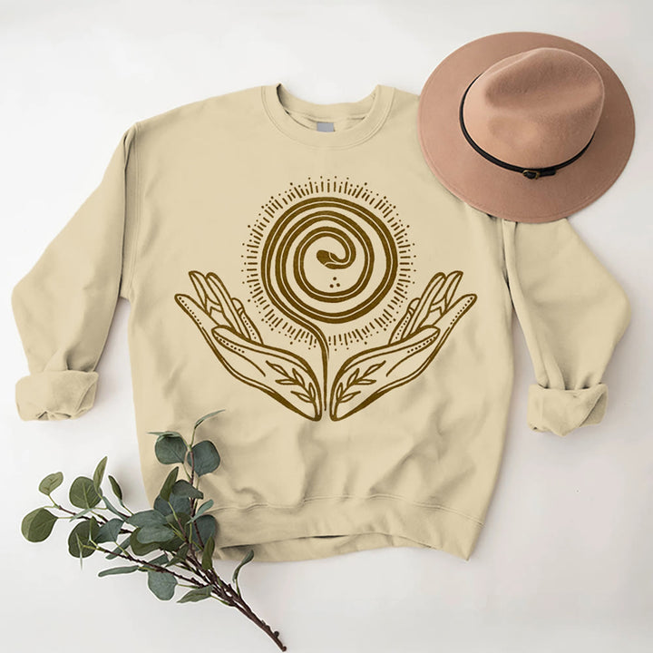 Olivenorma Spiritual Growth Spiral Tee Felpa girocollo a maniche lunghe e ampia - image 1