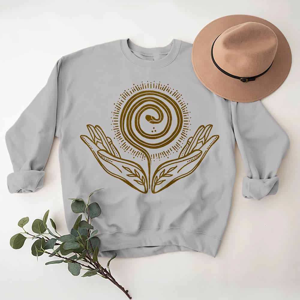 Olivenorma Spiritual Growth Spiral Tee Felpa girocollo a maniche lunghe e ampia - image 8