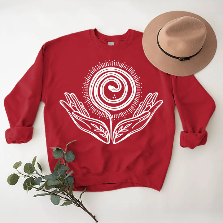 Olivenorma Spiritual Growth Spiral Tee Felpa girocollo a maniche lunghe e ampia - image 12