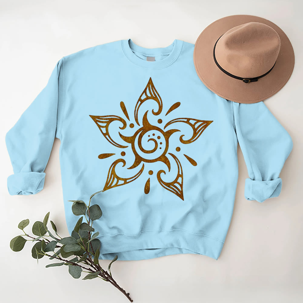 Felpa con cappuccio in pile floreale con motivo tribale mistico e spirituale Olivenorma - image 16