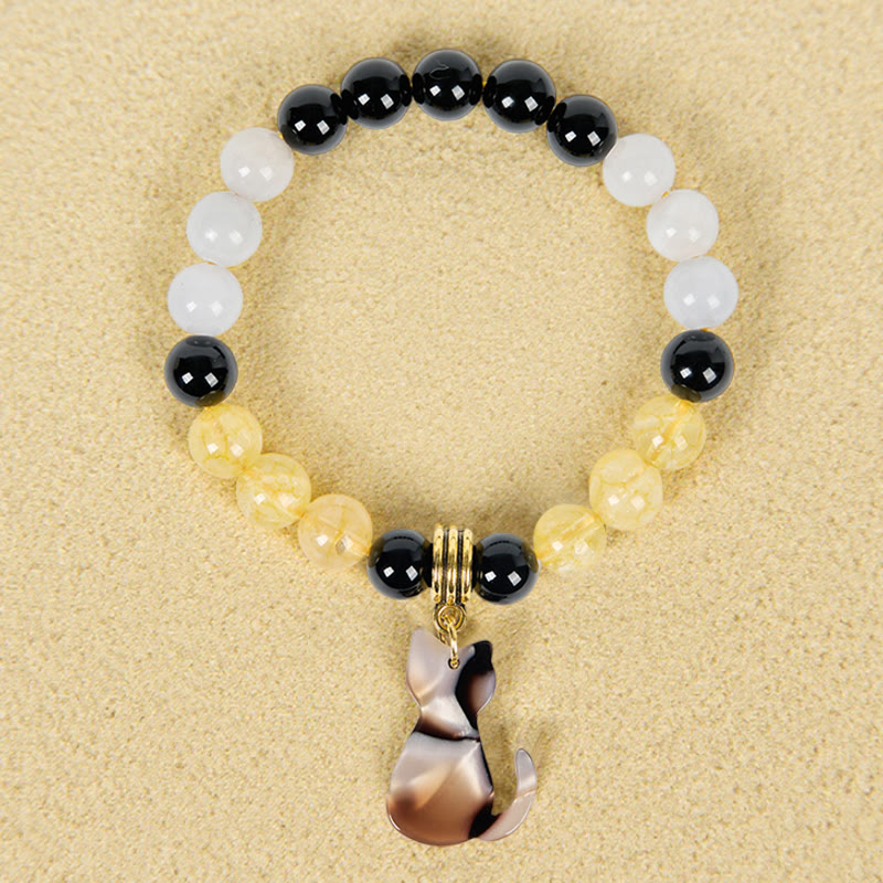 Bracciale Olivenorma Luck & Fortune con pietre preziose a forma di gatto calico tricolore - image 3