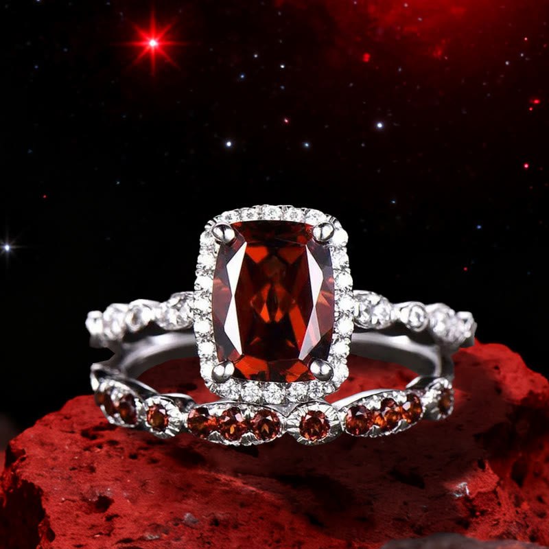 Olivenorma The Fiery Antares Obelisk Garnet Duo Ring - image 4