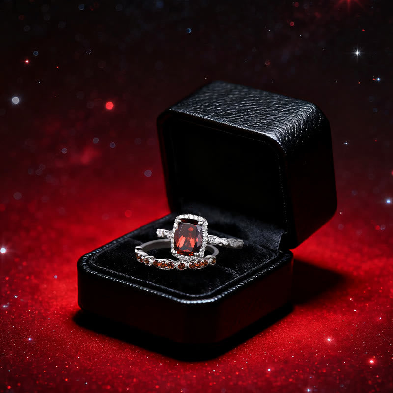 Olivenorma The Fiery Antares Obelisk Garnet Duo Ring - image 3