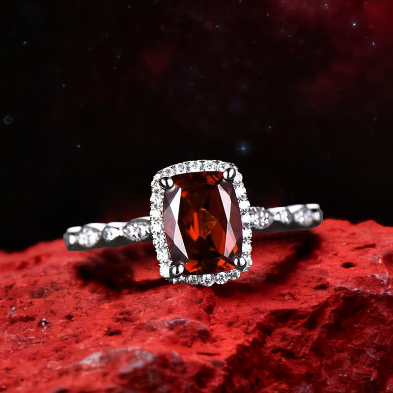 Olivenorma The Fiery Antares Obelisk Garnet Duo Ring - image 6