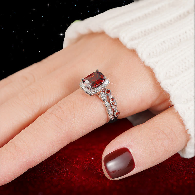 Olivenorma The Fiery Antares Obelisk Garnet Duo Ring - image 2