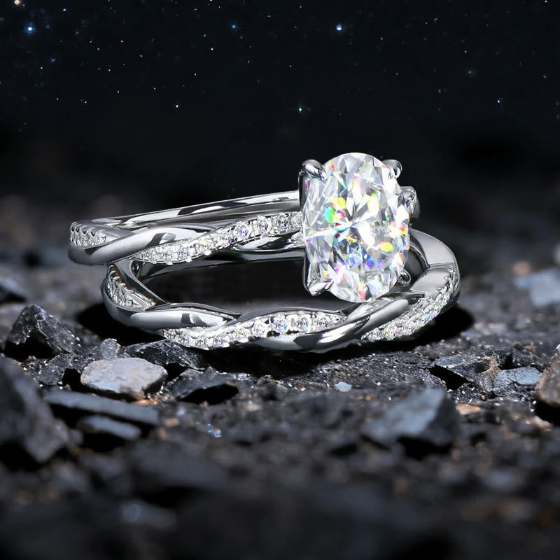 Olivenorma Celestial Nyx Moissanite Twist Ring Set - Stati Uniti 10 - image 0