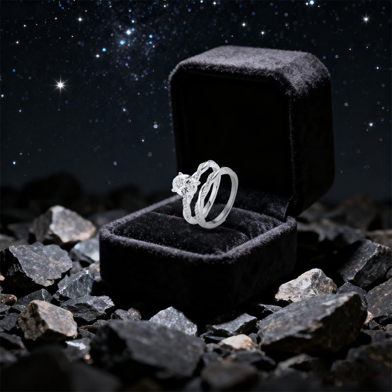 Olivenorma Celestial Nyx Moissanite Twist Ring Set - image 2